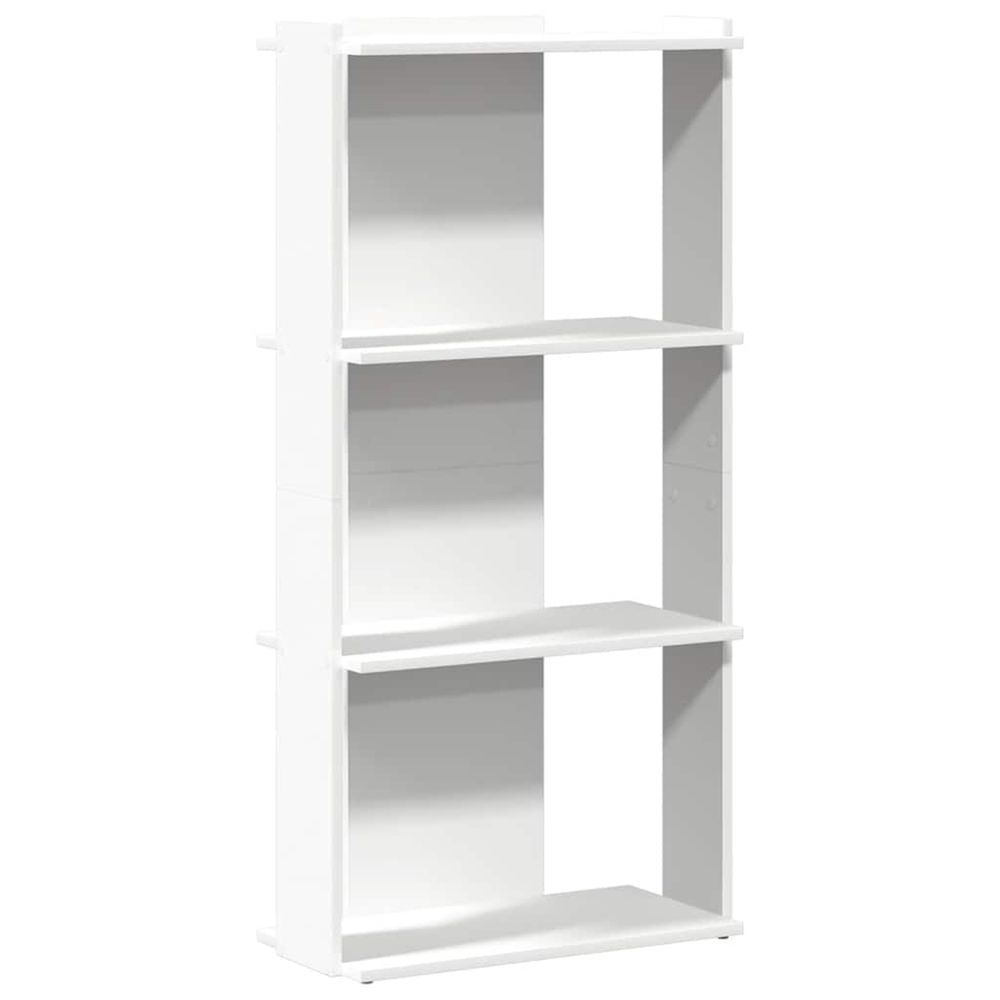 Bibliothèque à 3 niveaux blanc 60x30x120 cm bois d'ingénierie