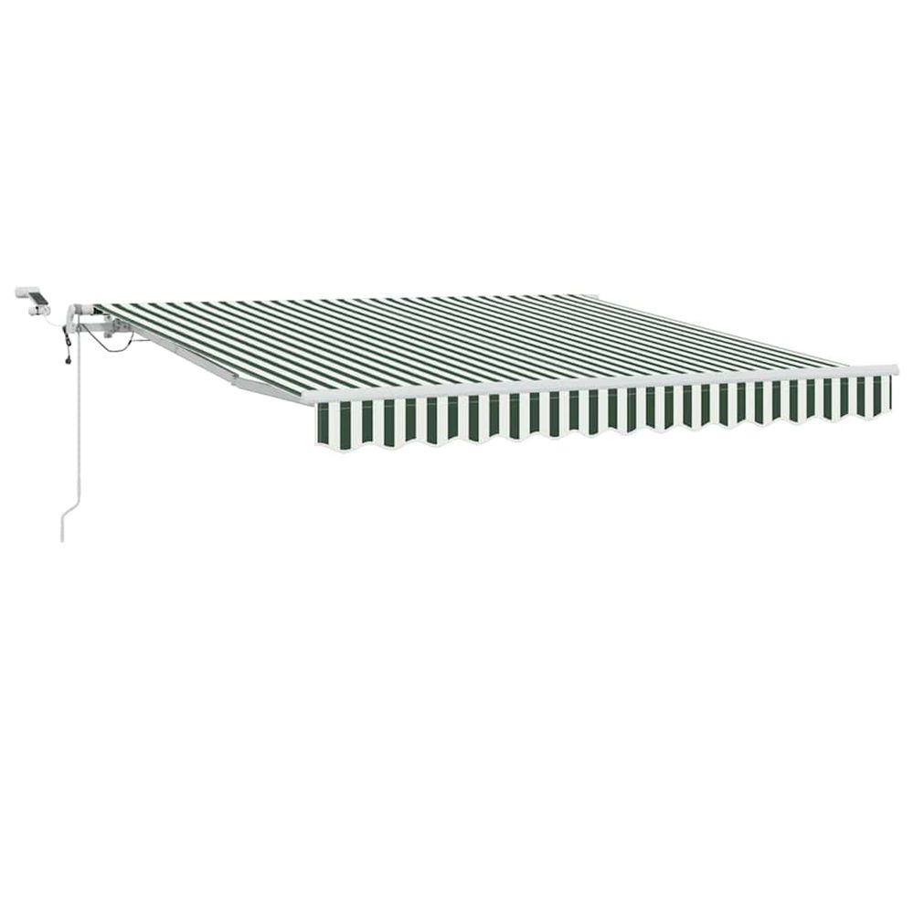 Auvent rétractable vert et blanc 300 x 250 cm polyester