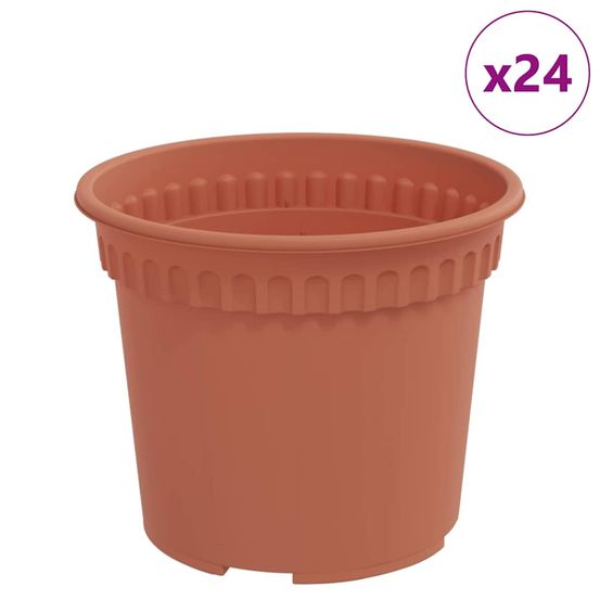 Pot à fleurs rond 24 pc rouge brique ø 12,5 x 10 cm plastique