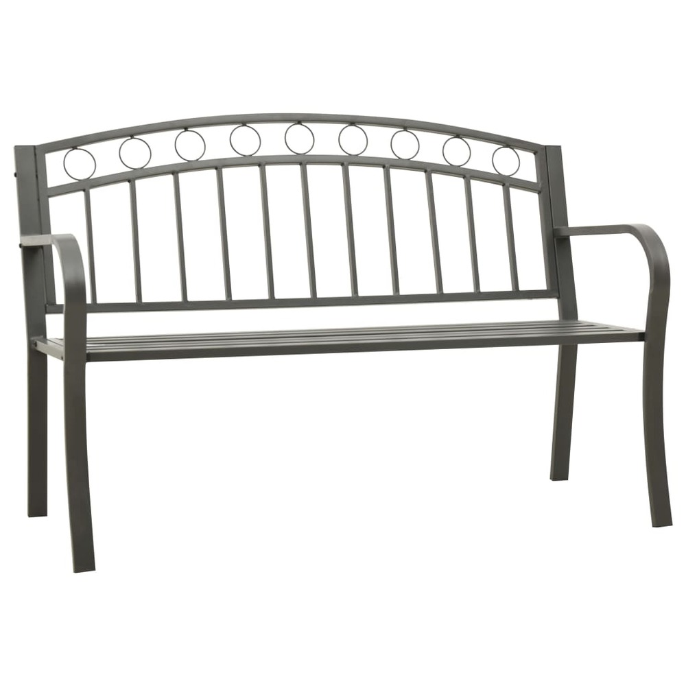 Banc de jardin meuble de patio d'extérieur terrasse gris 120 cm acier