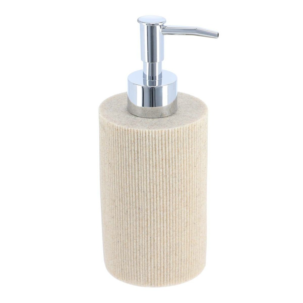 Distributeur a savon strie polyresine 310 ml - naturel