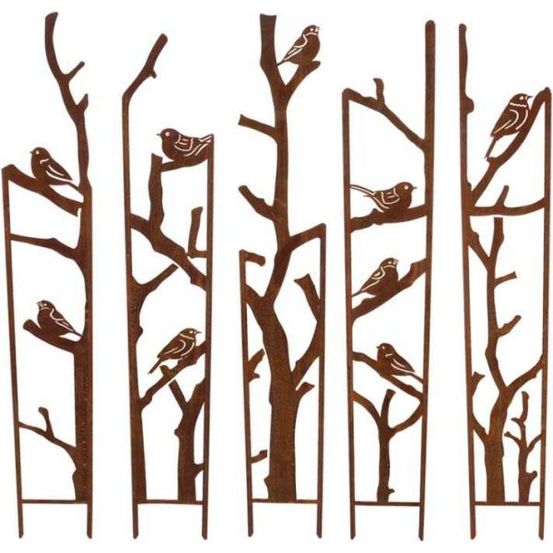 Treillis brise vue en 5 parties oiseaux s : 87 x 1,5 x 117,2 cm