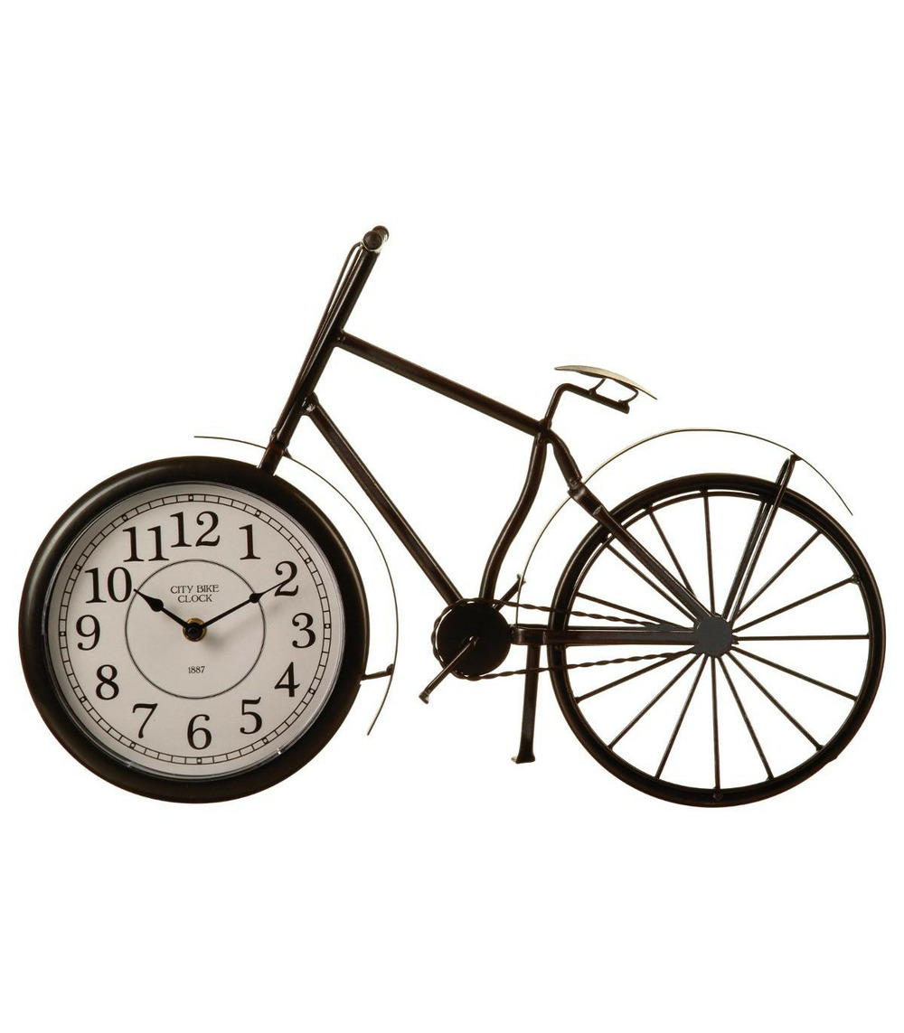 Horloge à poser vélo en métal noir l 50 cm