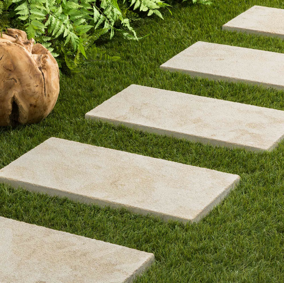 Pas japonais rectangle pierre de l'atlas beige 60x30x3 cm (à l'unité) - ro'ma nature