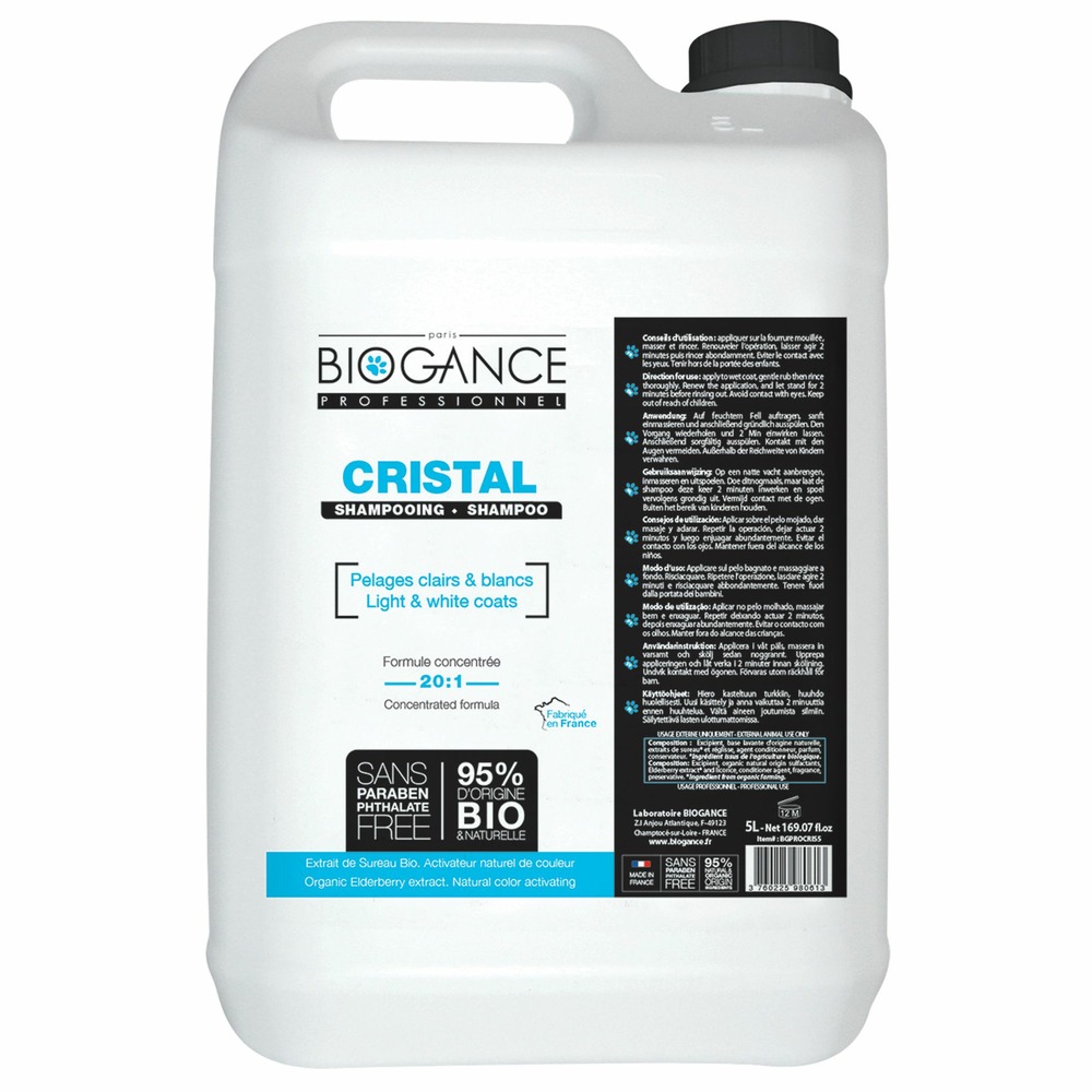 Shampoing cristal blanc biogance : 5 litres