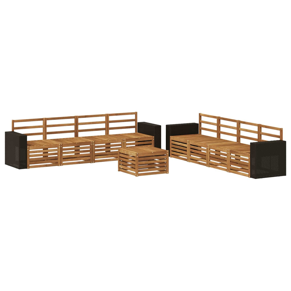 Ensembles de canapés 9 pcs bois d'acacia massif