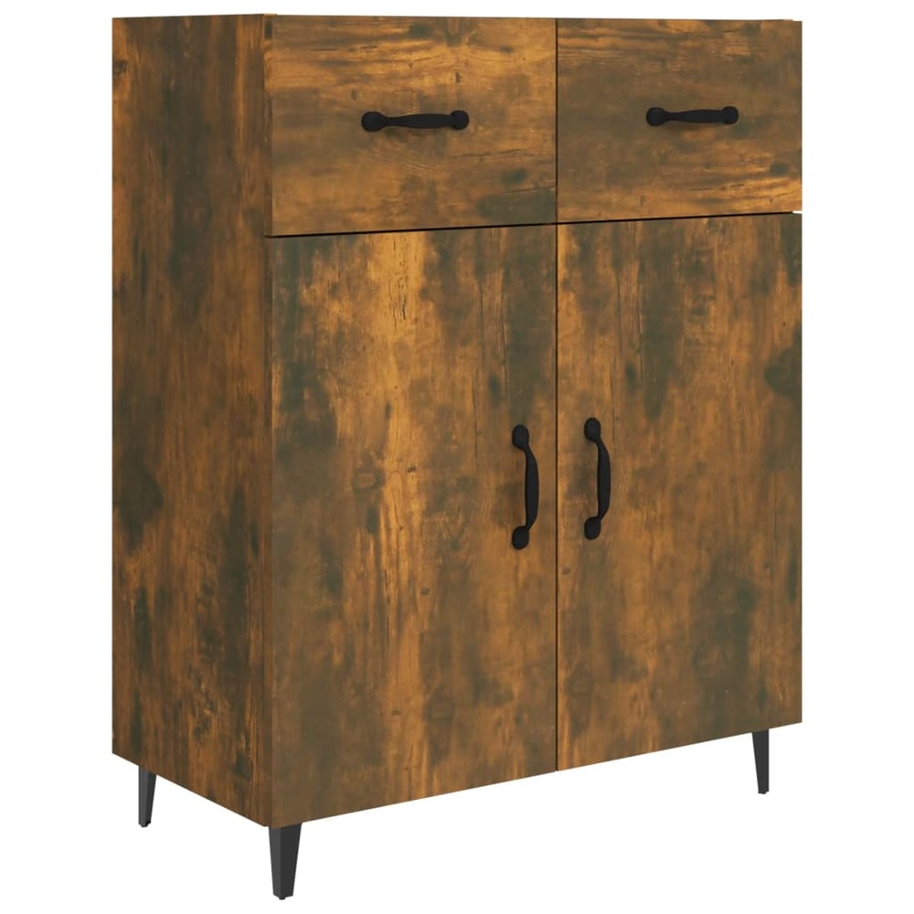 Buffet bahut commode armoire meuble de rangement organisateur cuisine salle de séjour salon 69,5 x 34 x 90 cm bois d'ingénier