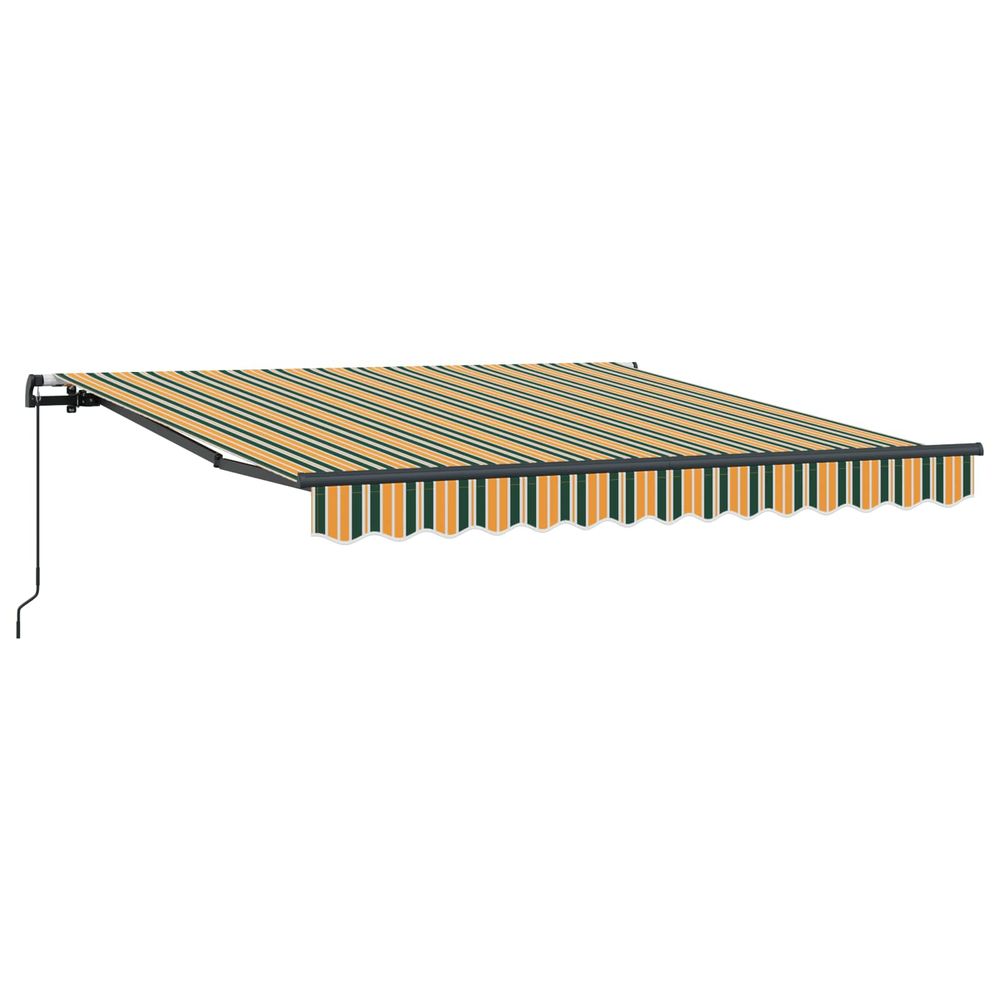 Auvent rétractable vert et jaune 300 x 250 cm