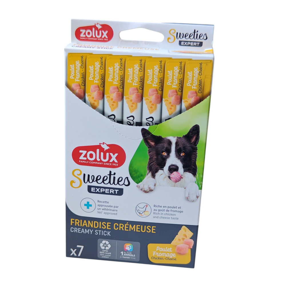 Sticks crème de poulet et fromage 7 x 14 g pour chien
