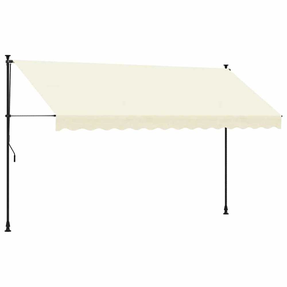 Auvent rétractable crème 350x150 m tissu et acier