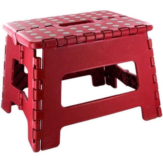 Marche pied pliable compact rouge