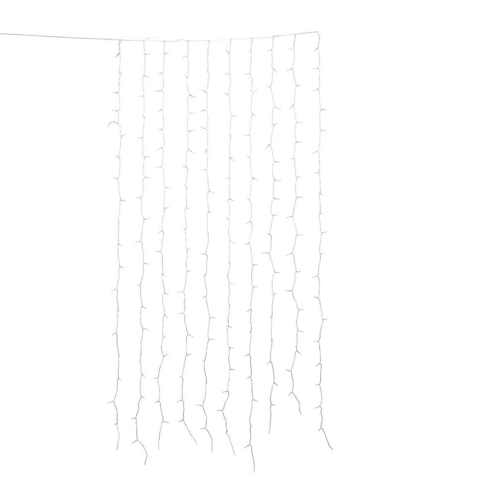 Rideau lumineux de façade d'extérieur 1 x 2 m 200 led blanc froid avec minuteur sur secteur
