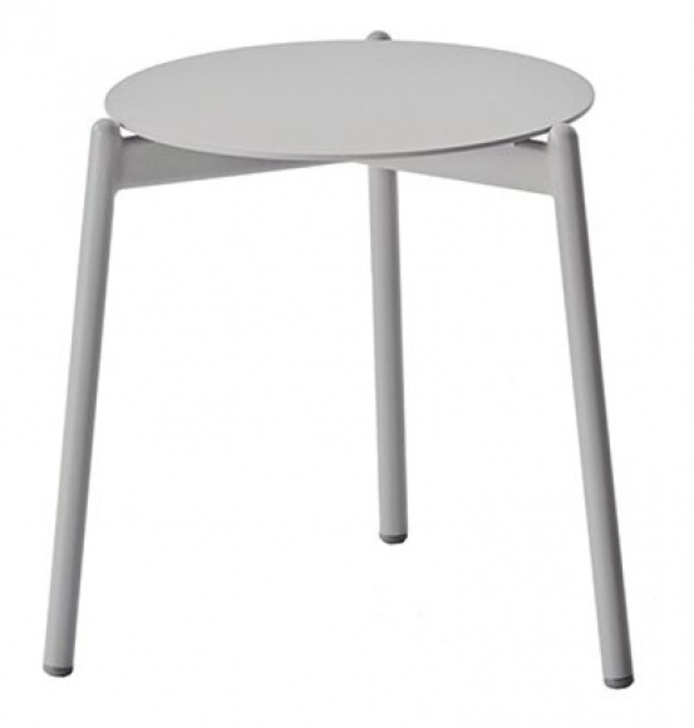 Table basse de jardin ronde ambiance coffee en aluminium - blanc