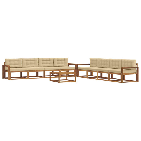Ensemble de canapés d'extérieur 9 pcs naturel et beige