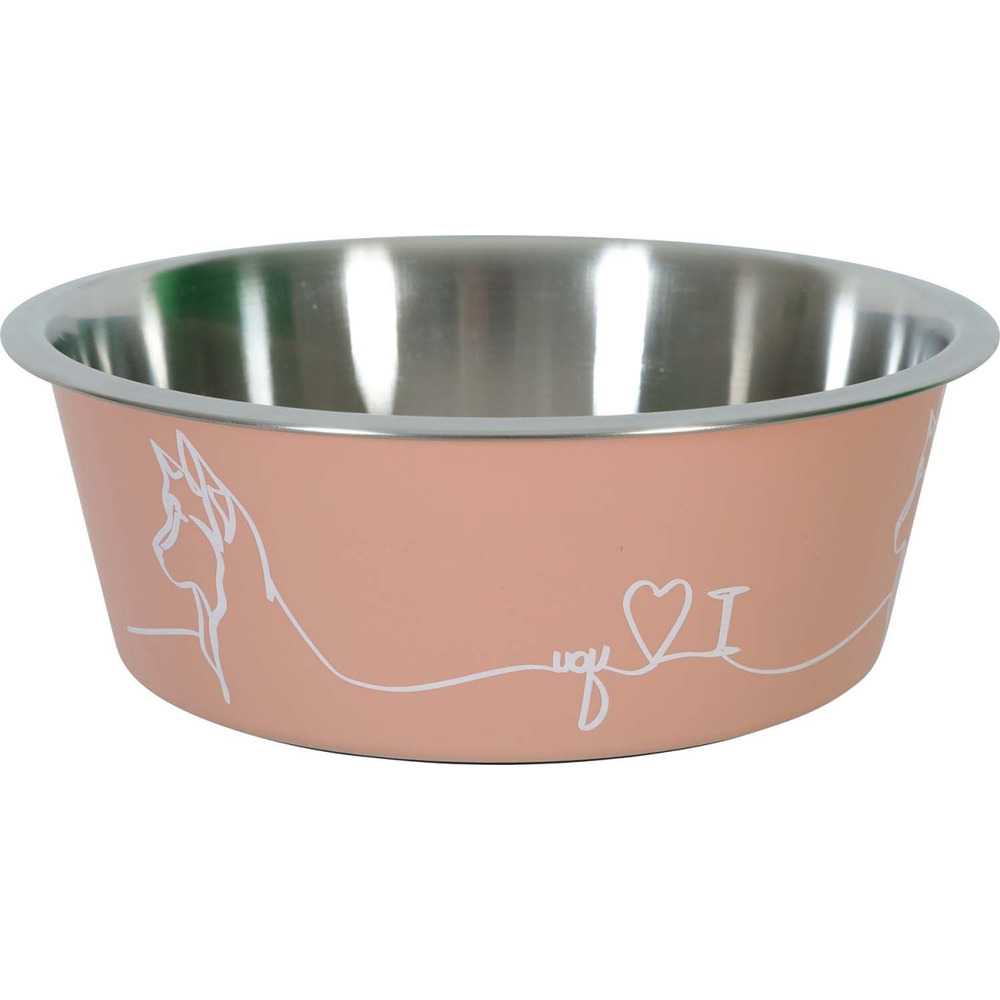 Ecuelle antidérapante rose pour chiens love dog 1200 ml