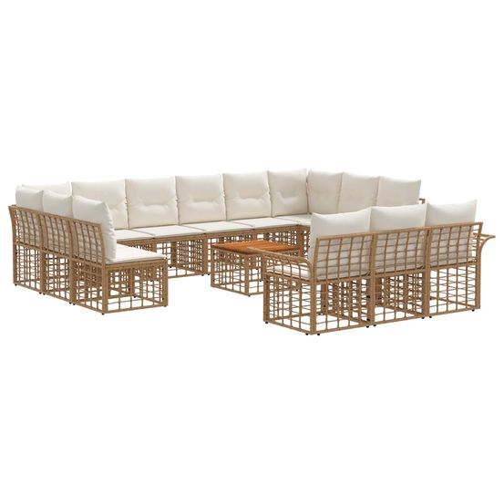 Ensemble de canapés d'extérieur 14 pc blanc naturel et crème
