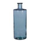 Mica decorations - vase bouteille en verre recyclé bleu h40