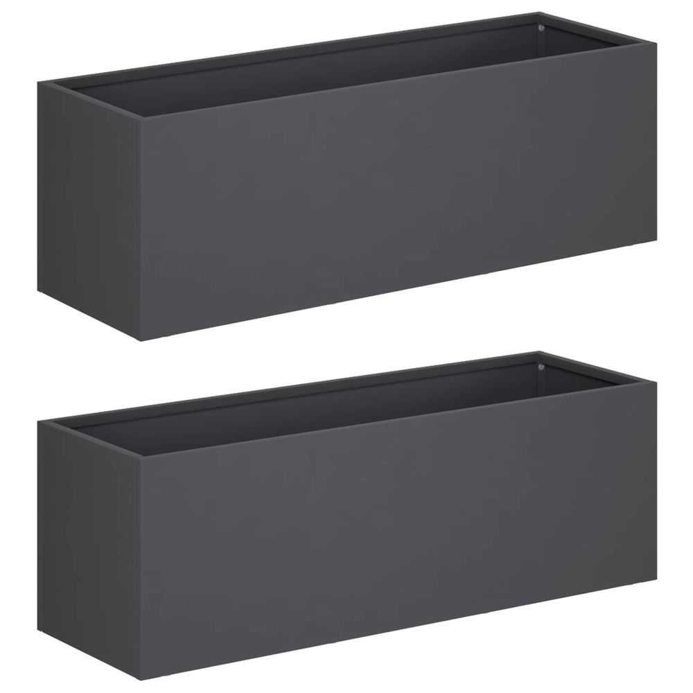 Cache-pot de jardin 2 pc anthracite 40 x 20 x 20 cm