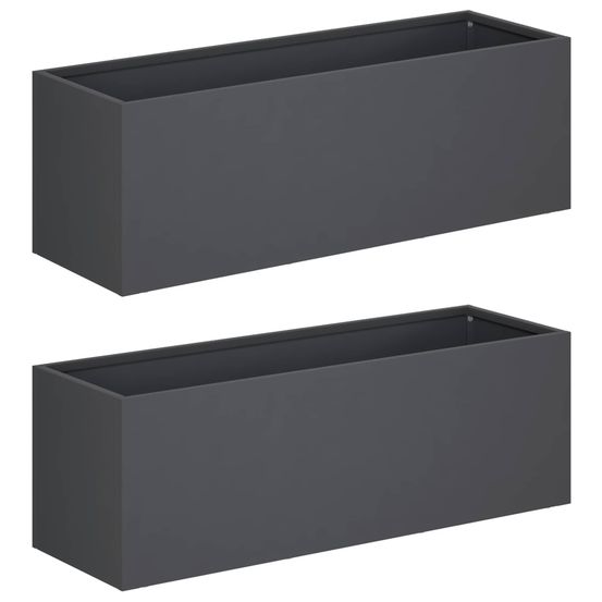 Cache-pot de jardin 2 pc anthracite 40 x 20 x 20 cm
