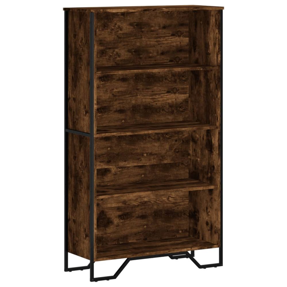 Bibliothèque chêne fumé 80x31x137,5 cm bois d'ingénierie
