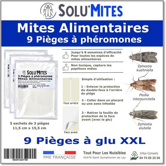 Solumites-lot de 9 pièges à phéromones pour teignes alimentaires