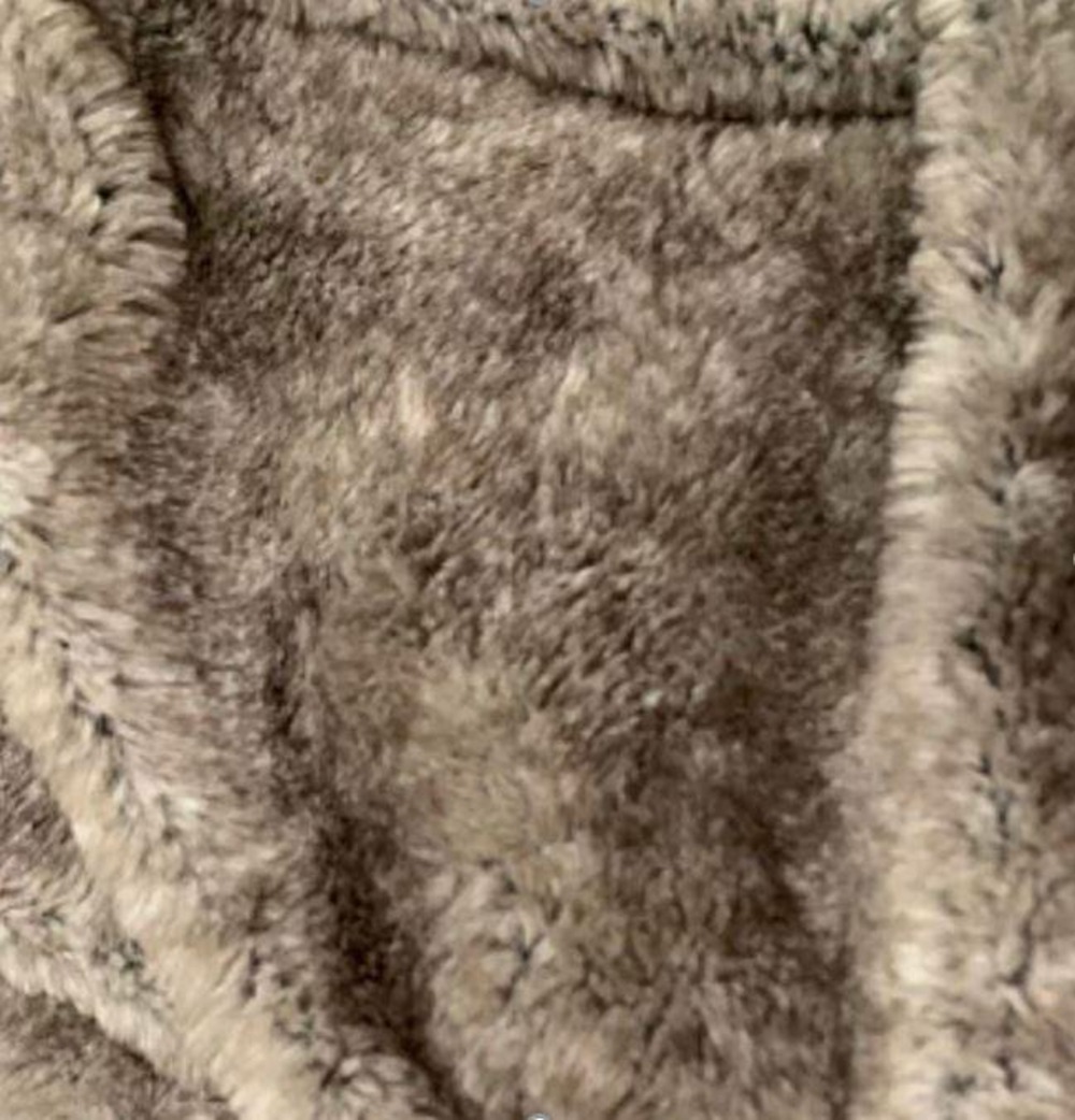 Plaid fourrure grizzli 120x160 gris