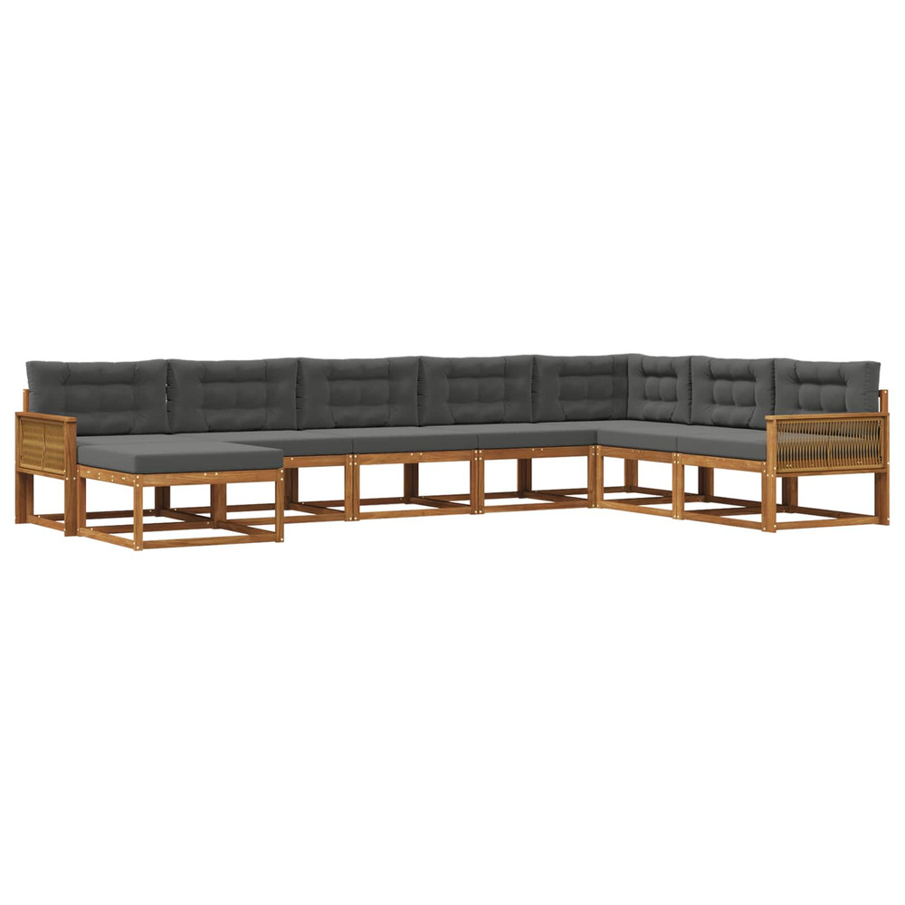 Ensemble de canapés d'extérieur 8 pcs naturel et anthracite