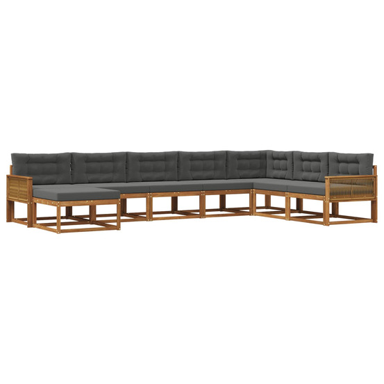 Ensemble de canapés d'extérieur 8 pcs naturel et anthracite
