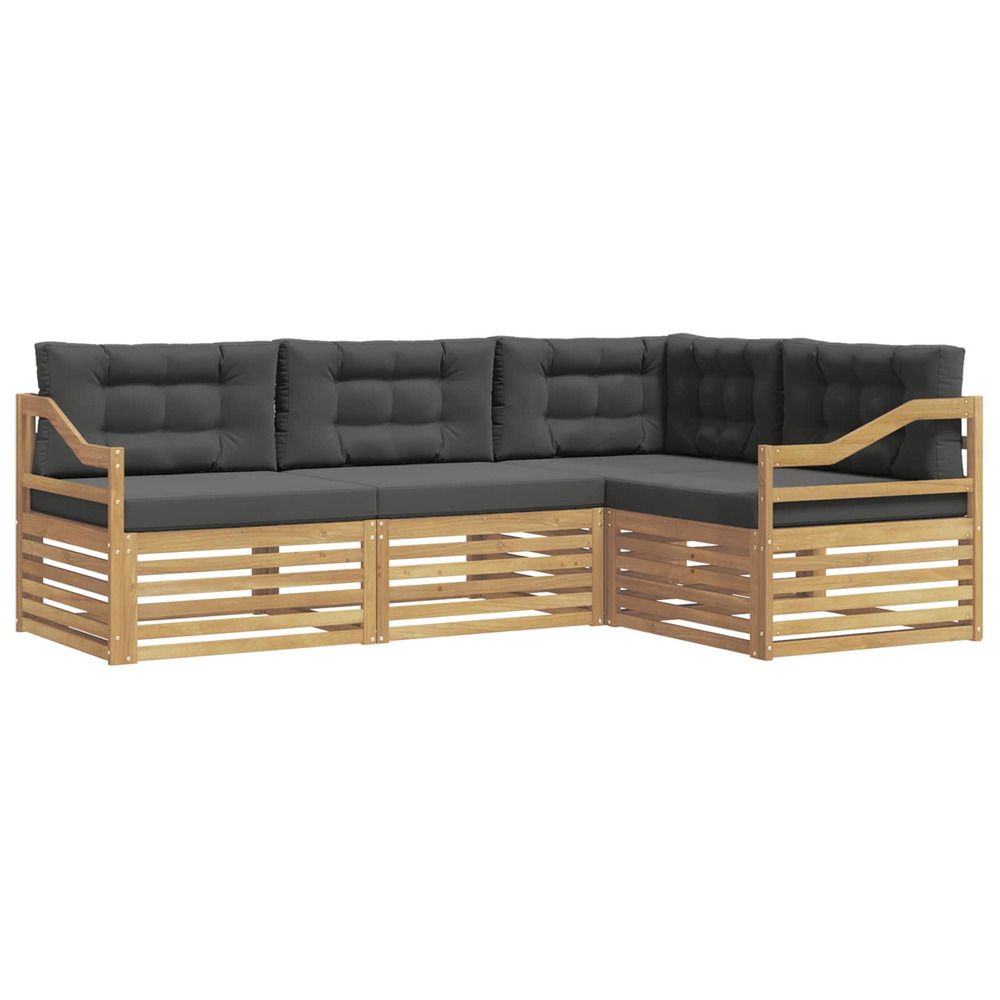 Ensemble de canapés d'extérieur 4 pc blanc et anthracite