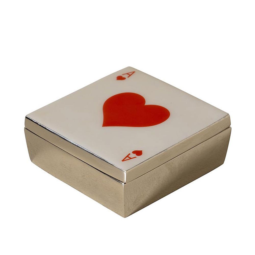 Boîte as de cœur aluminium 5x11x11cm