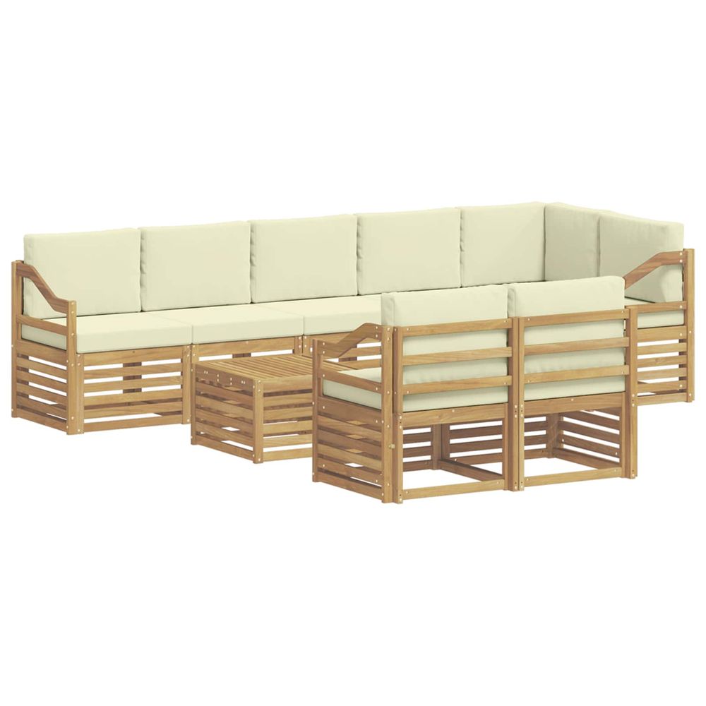 Ensemble de canapés d'extérieur 9 pc blanc et crème polyester