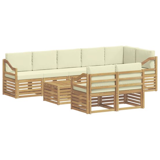 Ensemble de canapés d'extérieur 9 pc blanc et crème polyester