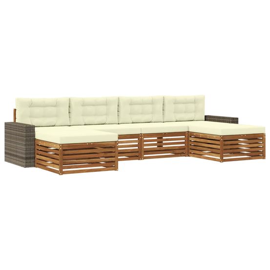 Ensemble de canapés d'extérieur 6 pc bois d'acacia massif