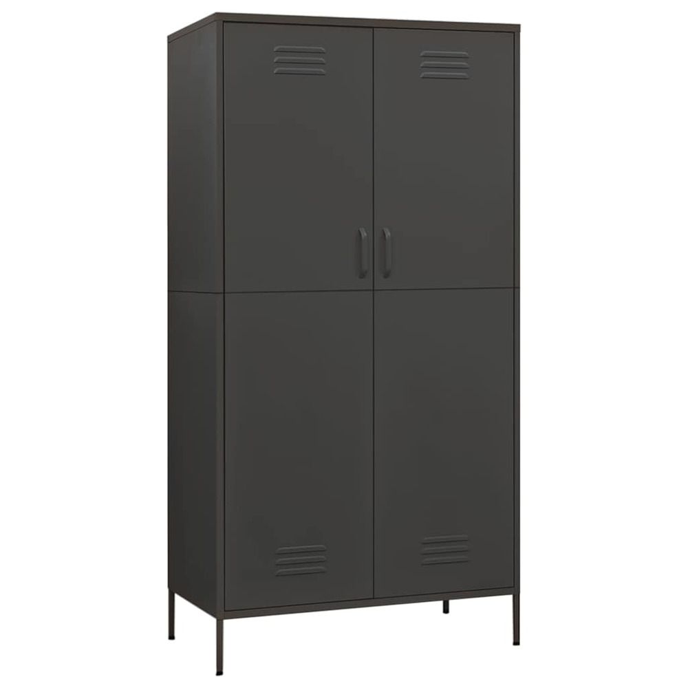 Garde-robe anthracite 90x50x180 cm acier