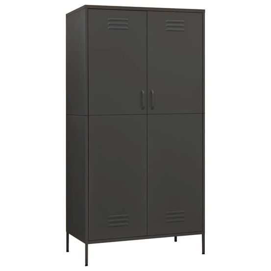 Garde-robe anthracite 90x50x180 cm acier