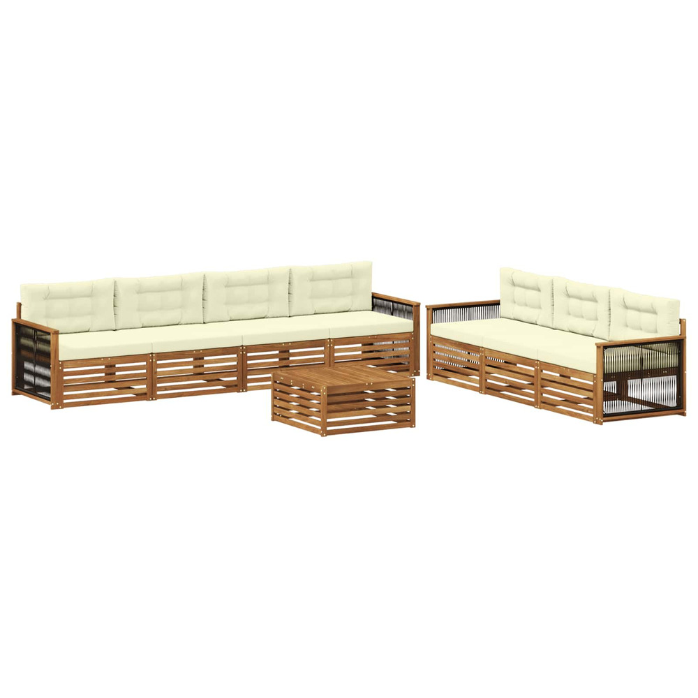 Ensemble de canapés d'extérieur 8 pcs naturel et crème
