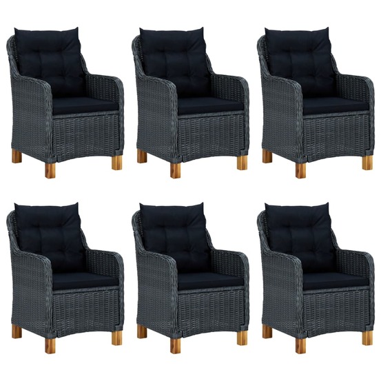 Ensemble à manger de jardin 7 pcs gris foncé