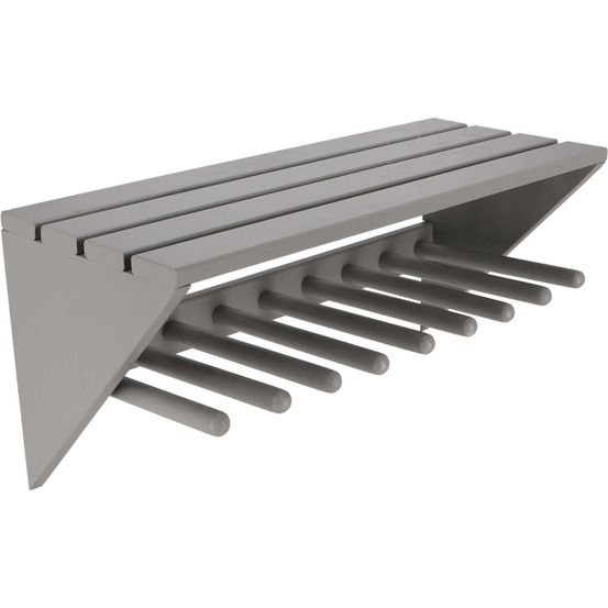 Porte bottes mural en pin gris