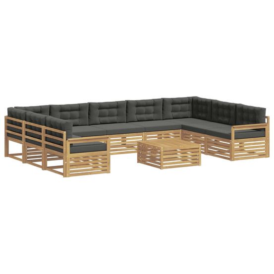 Ensemble de canapés d'extérieur 10 pc blanc et anthracite