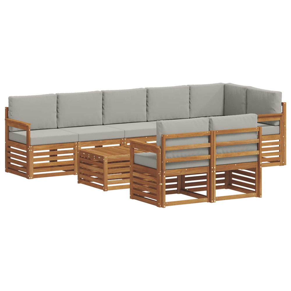 Ensembles de canapés avec coussin 9 pcs gris naturel et clair