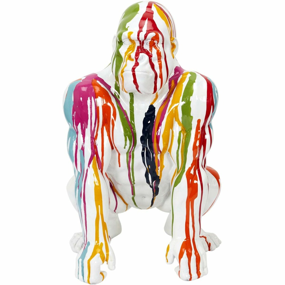 Gorille accroupi en résine 46 cm multicolore