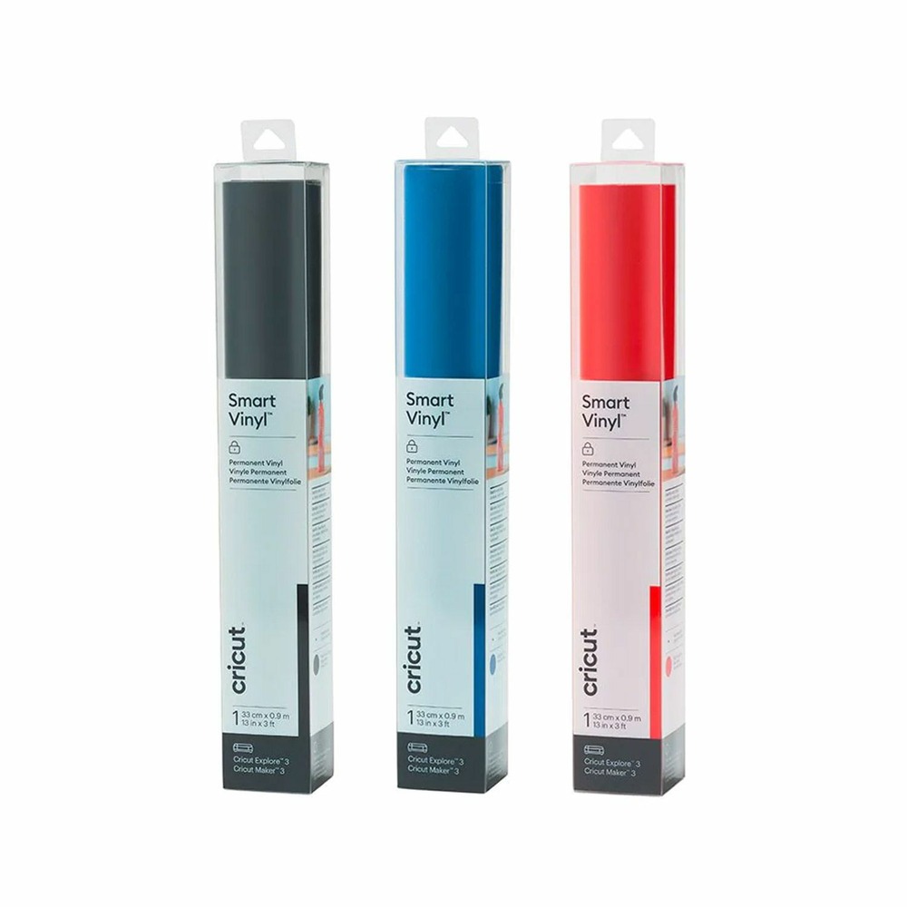 3 vinyles permanents 91 x 33 cm - rouge, bleu, noir