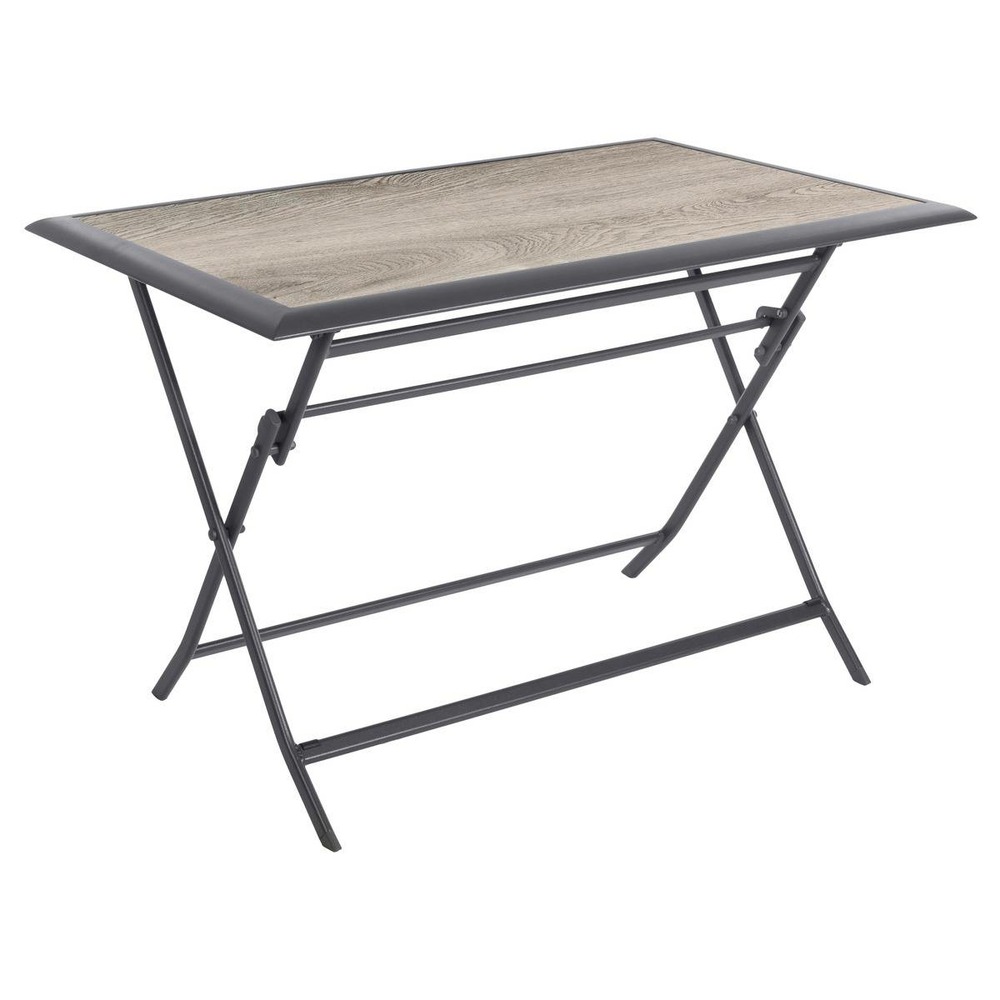 Table de jardin pliante rectangulaire azua gris smoke