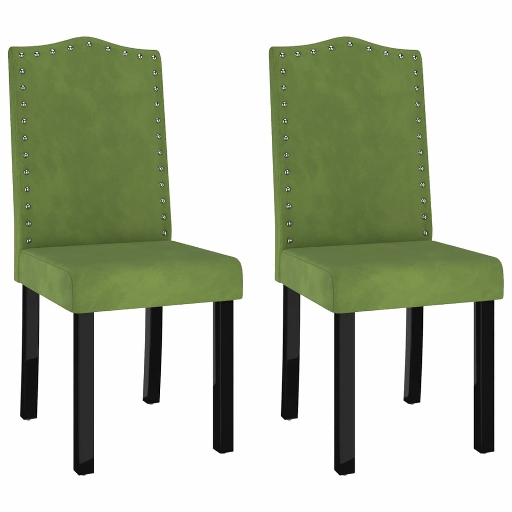 Chaises de salle à manger 2 pcs vert clair velours