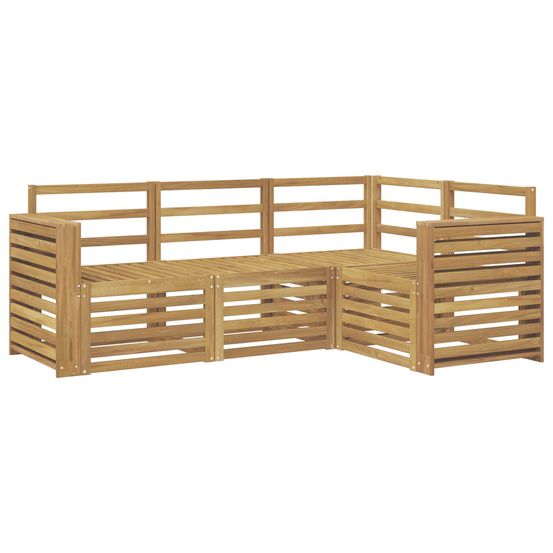 Ensemble de canapés d'extérieur 4 pc blanc bois d'acacia massif