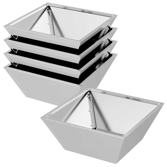Cache-pot de jardin 5 pc argenté 40 x 40 x 15 cm