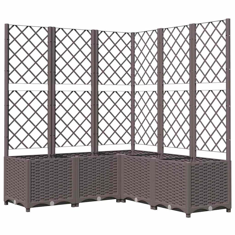 Jardinière avec treillis marron 120x120x136 cm pp