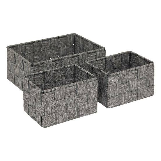 5five - lot de 3 paniers lise gris