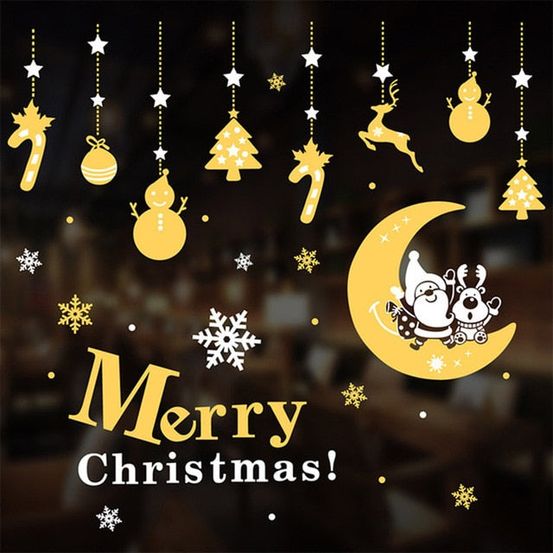 Stickers de noël - lune