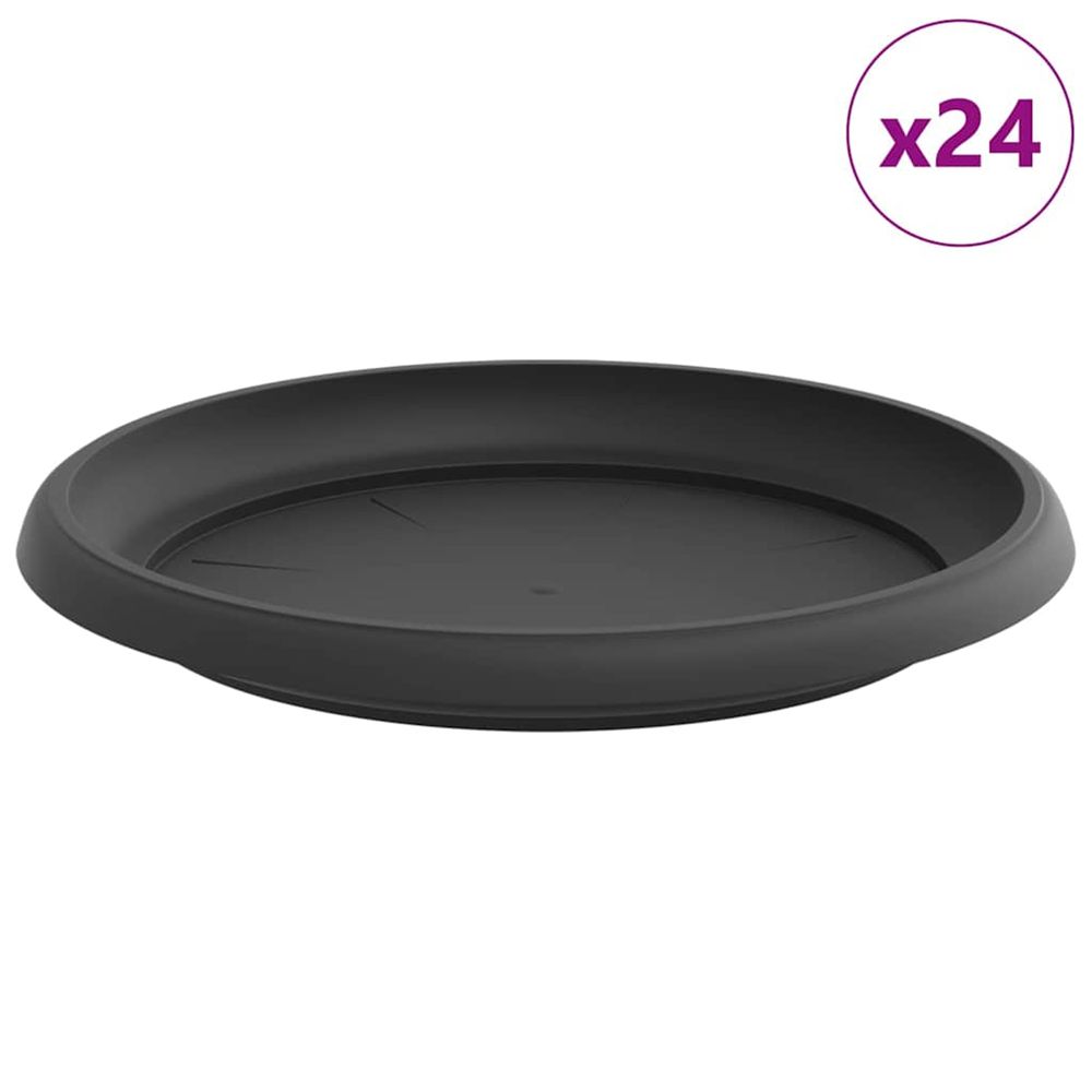 Plateau à fleurs rond 24 pc noir ø 21,5 x 2,5 cm plastique